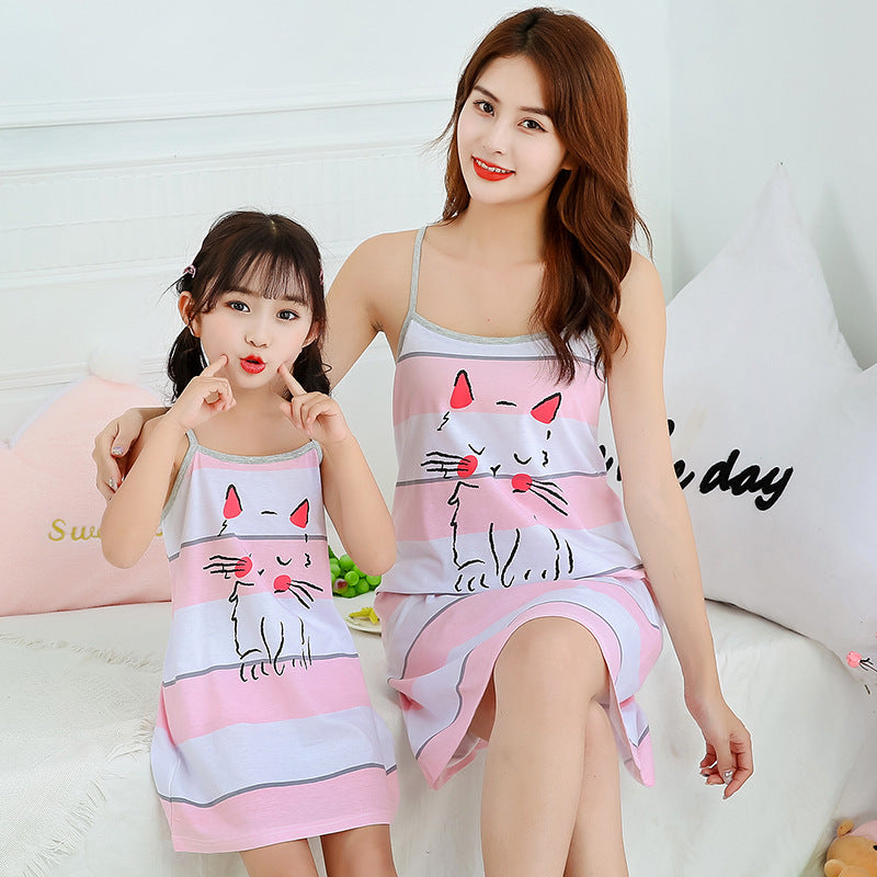 Fashion Casual Cotton Parent-child Print Princess Dress