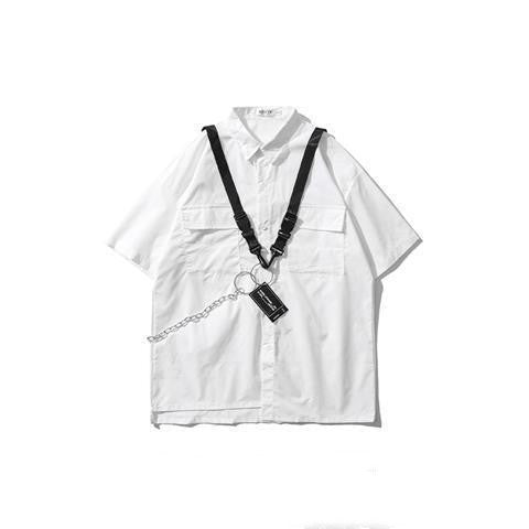 Dark Functional Workwear Short-sleeved Shirt Men's Suit