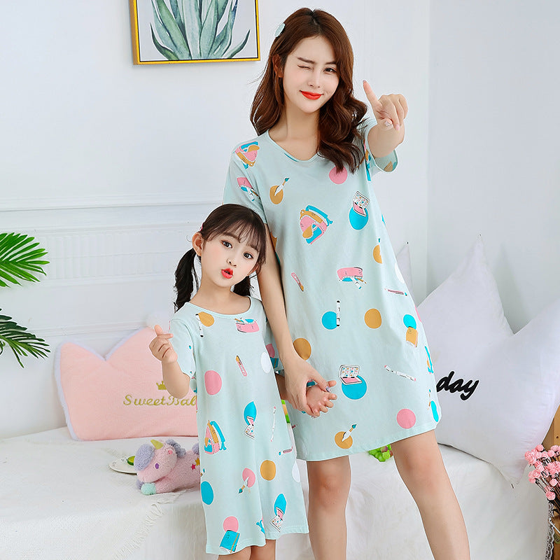 Fashion Casual Cotton Parent-child Print Princess Dress