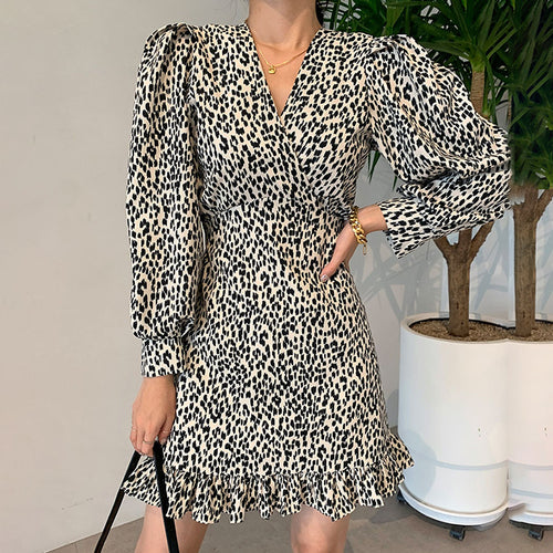 Black And White Little Milk Leopard Dress