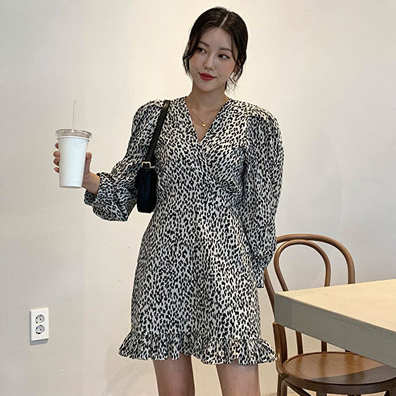 Black And White Little Milk Leopard Dress