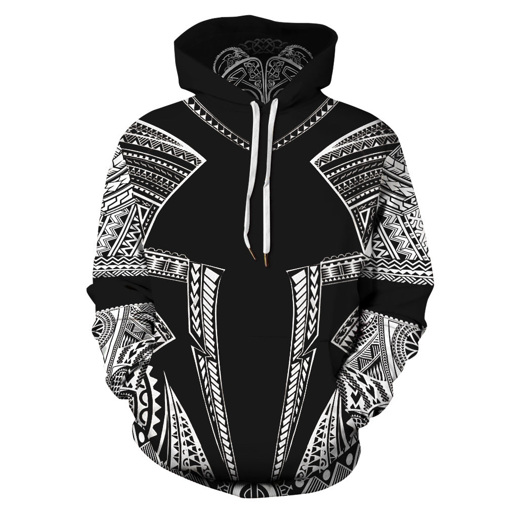 Viking Myth Digital Printing Couple Wear Hooded Sweater