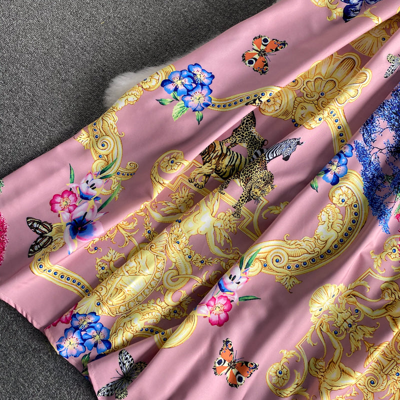 Elegant Printed Long Sleeved Long Sleeved Dress