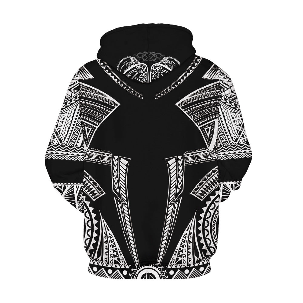 Viking Myth Digital Printing Couple Wear Hooded Sweater