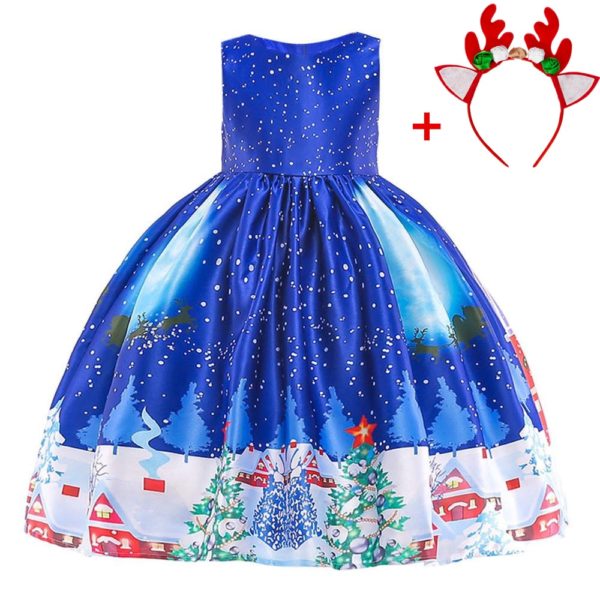 Children's Christmas print mid-length skirt Santa Claus