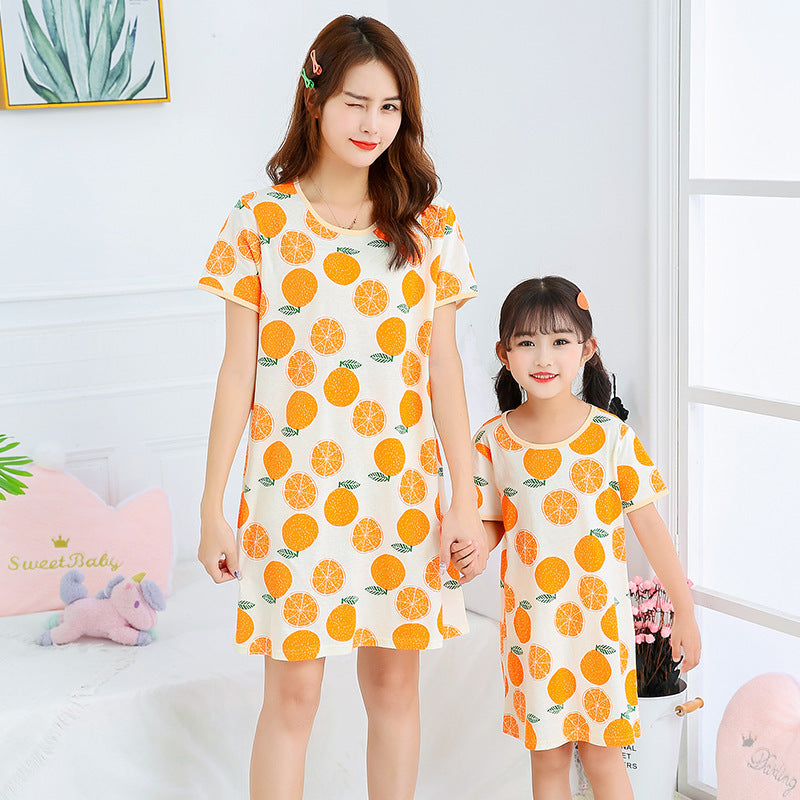 Fashion Casual Cotton Parent-child Print Princess Dress