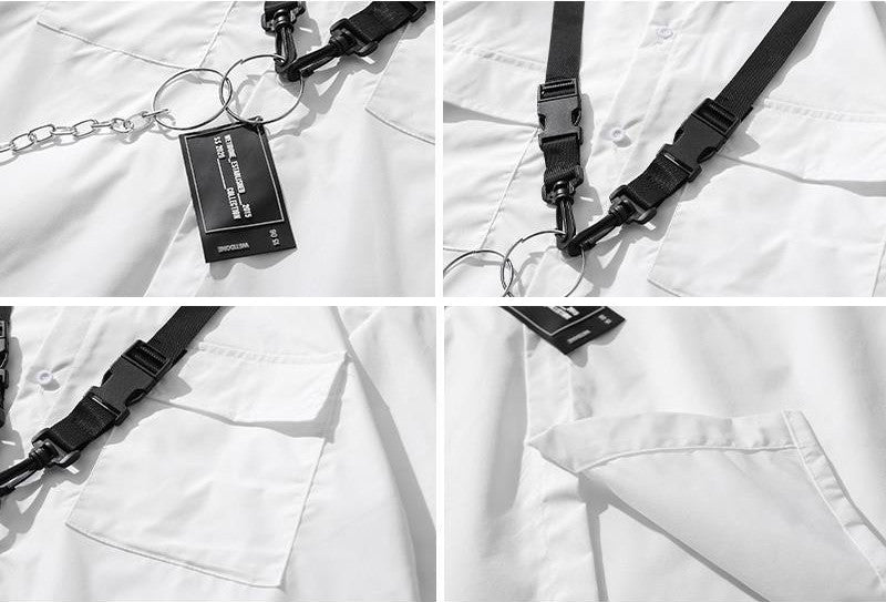 Dark Functional Workwear Short-sleeved Shirt Men's Suit