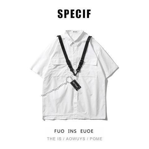 Dark Functional Workwear Short-sleeved Shirt Men's Suit