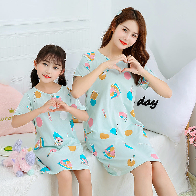Fashion Casual Cotton Parent-child Print Princess Dress