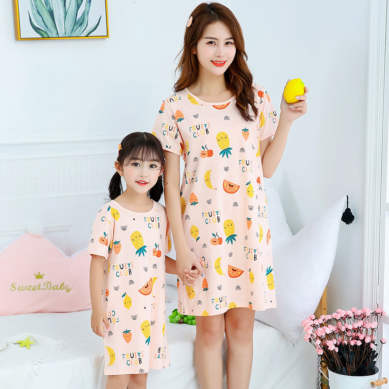 Fashion Casual Cotton Parent-child Print Princess Dress