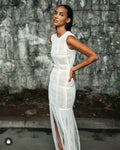 Women's Mesh See-through Mid-length Fringed Dress