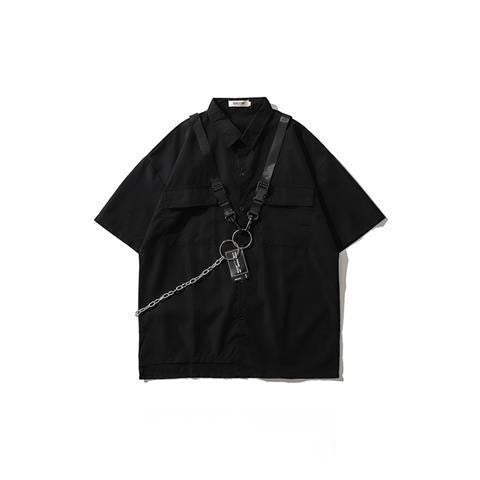 Dark Functional Workwear Short-sleeved Shirt Men's Suit