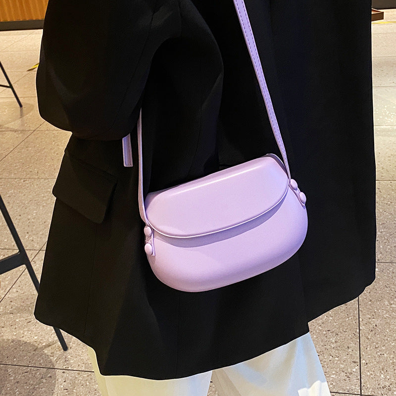 Candy Color Cute Shell Bag Ins Fashion Saddle Bags Women Shoulder Messenger Bag