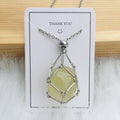 Fashion Jewelry Medium Natural Crystal Mesh Bag Bamboo Necklace Woven