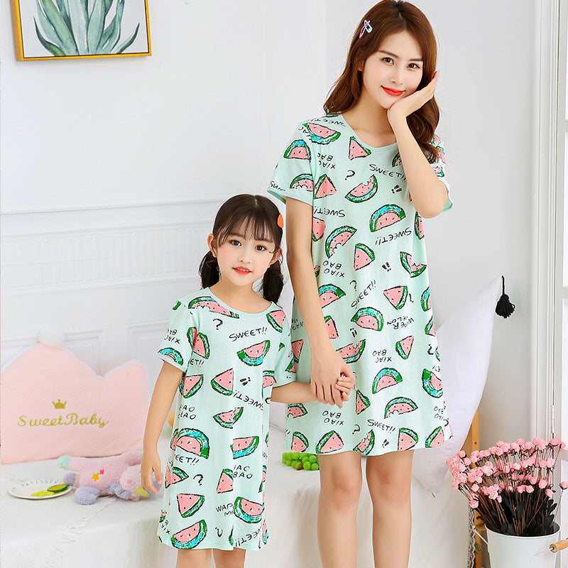Fashion Casual Cotton Parent-child Print Princess Dress